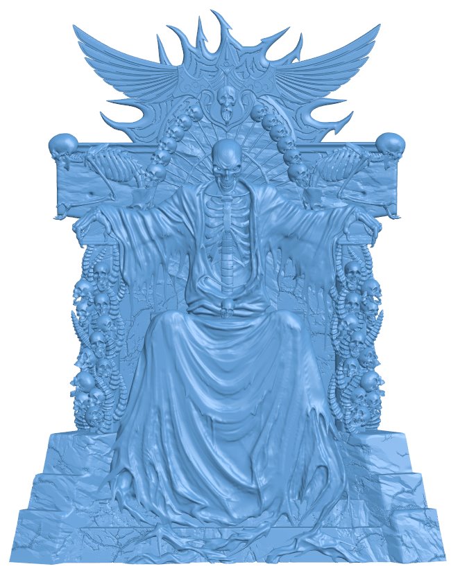 Death on the throne T0009665 download free stl files 3d model for CNC wood carving