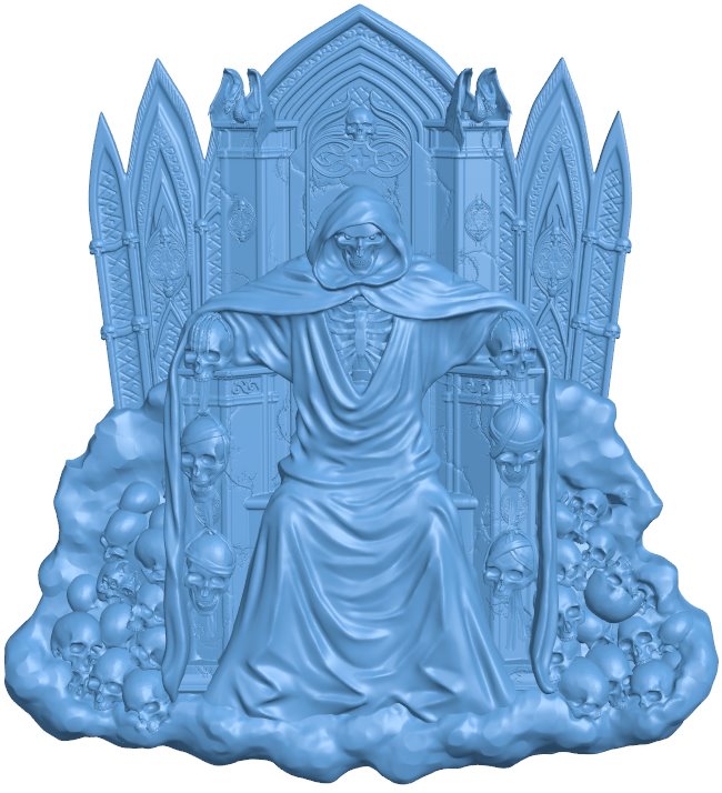 Death on the throne T0009666 download free stl files 3d model for CNC wood carving