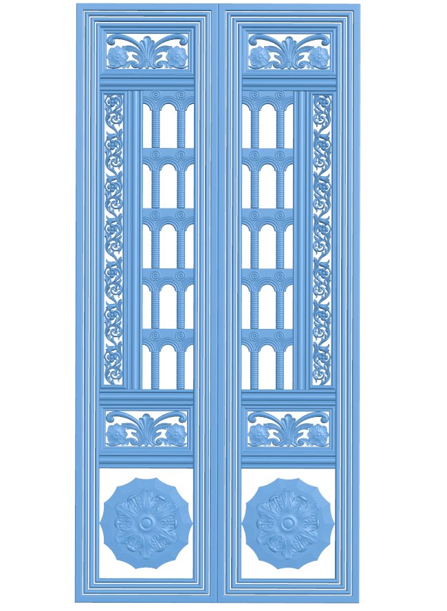 Door pattern T0009864 download free stl files 3d model for CNC wood carving