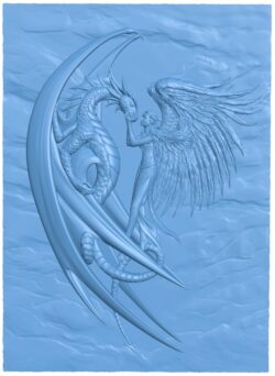 Dragon and angel T0009788 download free stl files 3d model for CNC wood carving