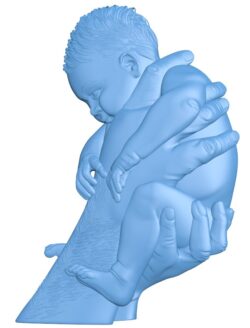 Father’s hand holding newborn baby T0009791 download free stl files 3d model for CNC wood carving