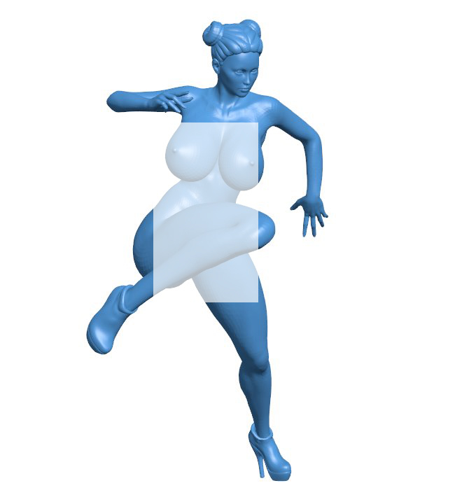 Female martial arts player B011140 3d model file for 3d printer