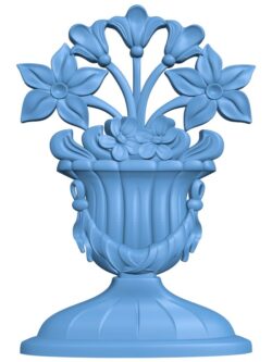 Flower vase painting T0009949 download free stl files 3d model for CNC wood carving