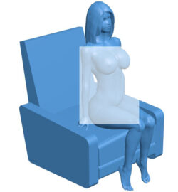 Girl sitting in recliner B0011178 3d model file for 3d printer