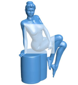 Girl sitting on box B0011164 3d model file for 3d printer