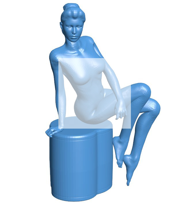 Girl sitting on box B0011164 3d model file for 3d printer