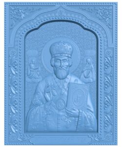 Icon of St. Nicholas the Wonderworker T0009797 download free stl files 3d model for CNC wood carving