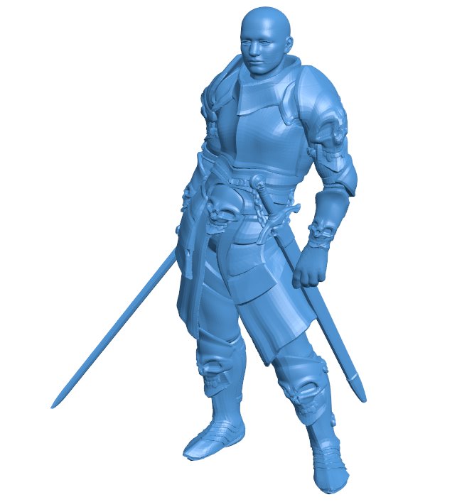 Knight in armor B011153 3d model file for 3d printer