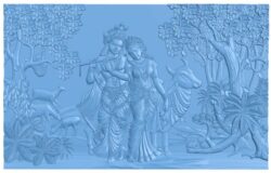 Lord Krishna and Radha T0009749 download free stl files 3d model for CNC wood carving