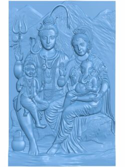 Lord Shiva Family T0009751 download free stl files 3d model for CNC wood carving
