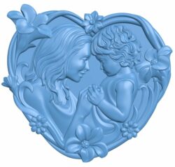 Mother holding a child T0009674 download free stl files 3d model for CNC wood carving