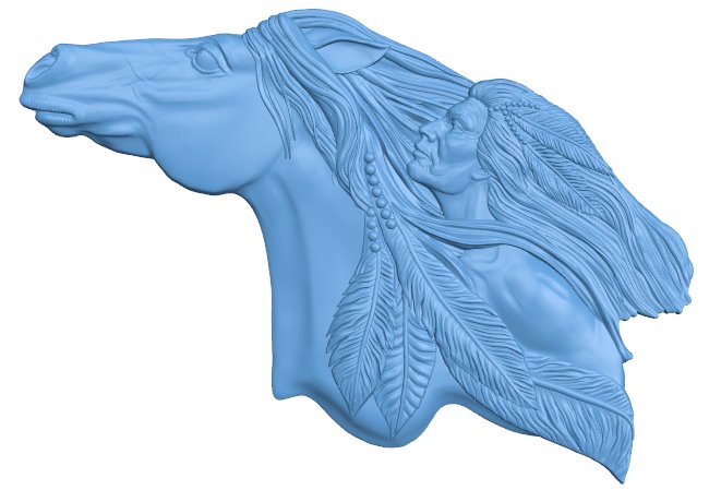 Native and horse T0009951 download free stl files 3d model for CNC wood carving