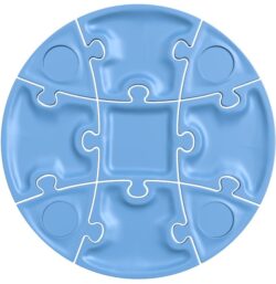 Puzzle piece circle T0009891 download free stl files 3d model for CNC wood carving
