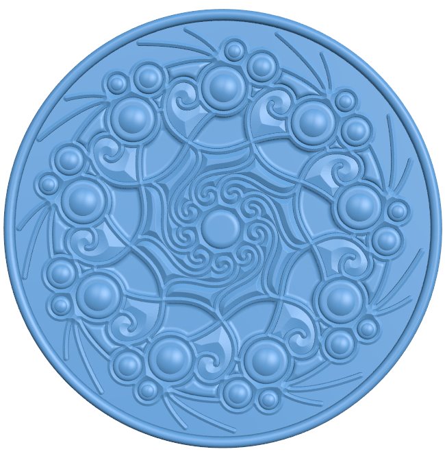 Round pattern T0009892 download free stl files 3d model for CNC wood carving