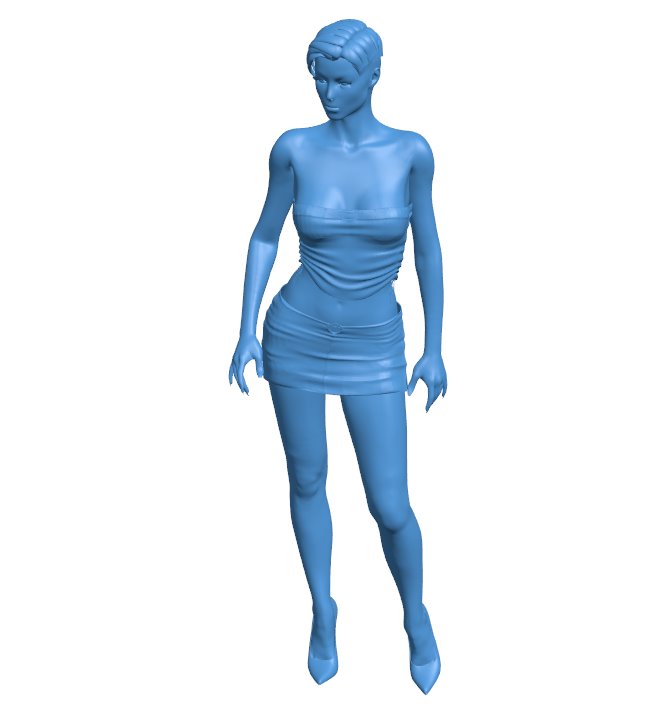 Short hair model B0011205 3d model file for 3d printer