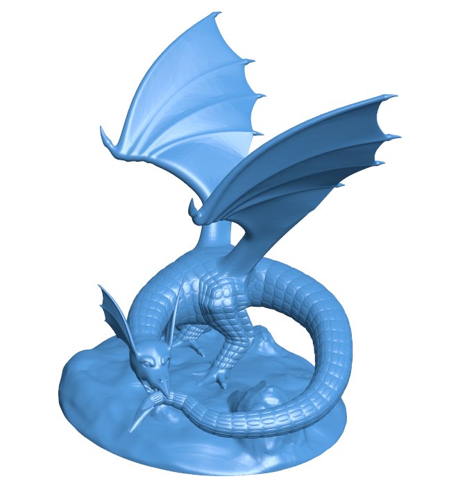 The dragon bit its own tail B011080 3d model file for 3d printer