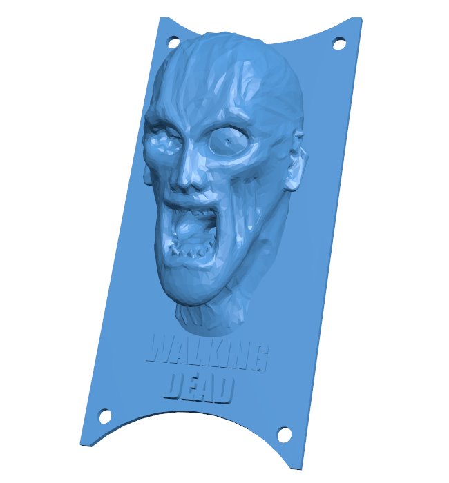 zombie head walking dead B0011198 3d model file for 3d printer