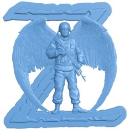 Angel soldier T0010342 download free stl files 3d model for CNC wood carving