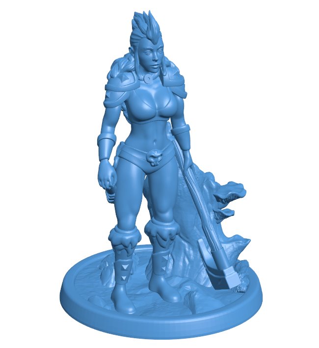 Barbarian girl B0011424 3d model file for 3d printer