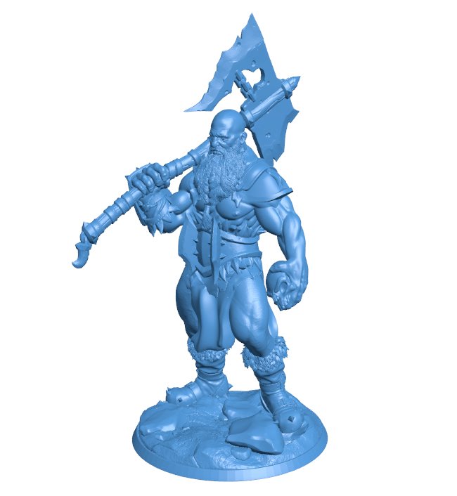 Barbarian iron warrior B0011475 3d model file for 3d printer