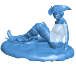 Beautiful pirate girl B0011459 3d model file for 3d printer