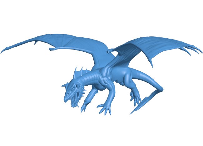 Black dragon wyrmling flying B0011307 3d model file for 3d printer