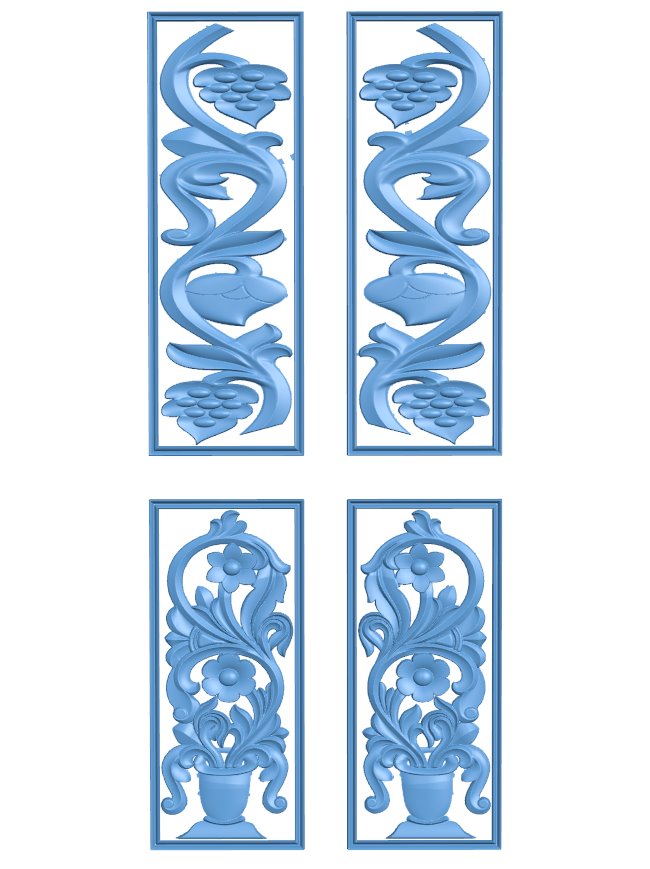 Door frame pattern T0010472 download free stl files 3d model for CNC wood carving