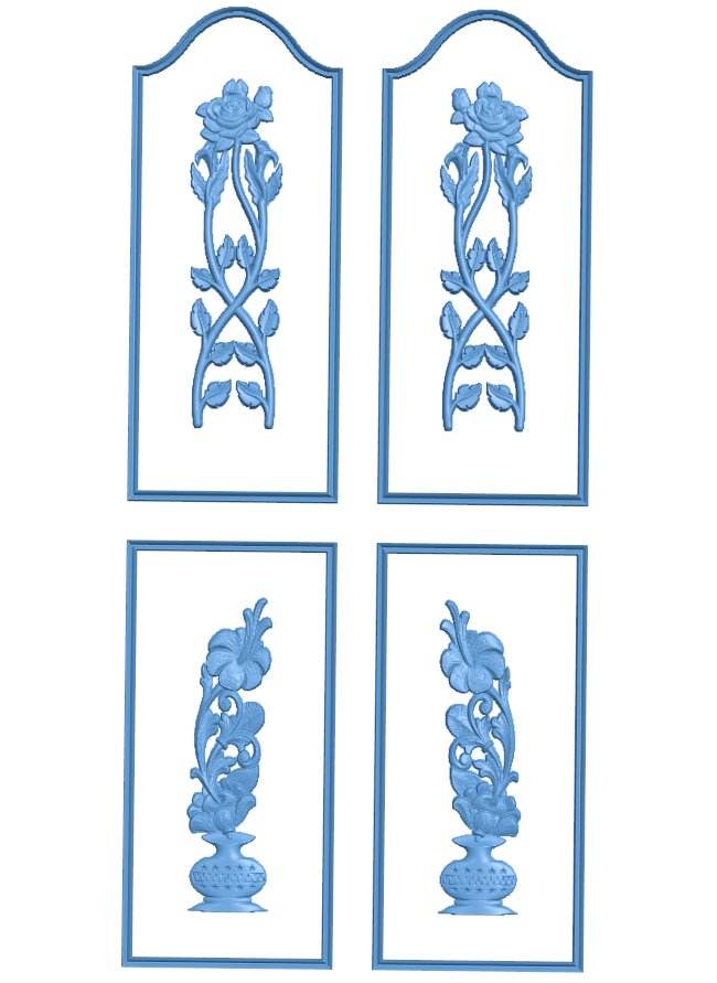 Door frame pattern T0010542 download free stl files 3d model for CNC wood carving