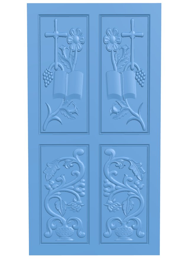 Door pattern T0010197 download free stl files 3d model for CNC wood carving