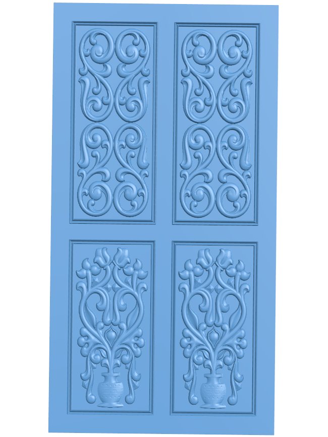 Door pattern T0010550 download free stl files 3d model for CNC wood carving