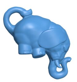 Elephant-shaped key hanger B0011230 3d model file for 3d printer