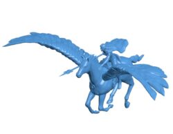 Female Nature Cleric on Pegasus B0011477 3d model file for 3d printer