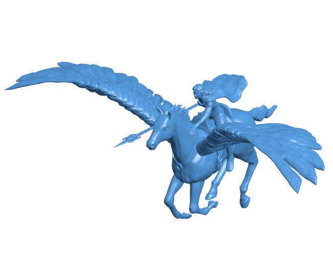 Female Nature Cleric on Pegasus B0011477 3d model file for 3d printer