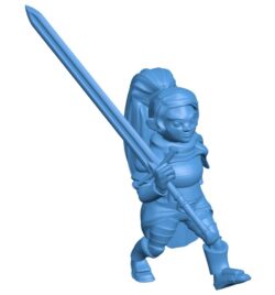 Female swordsman Xira B0011374 3d model file for 3d printer