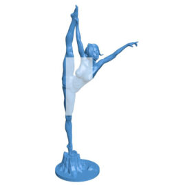 Girl dancing on a tree stump B0011387 3d model file for 3d printer