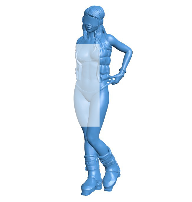 Girl goes skiing B0011319 3d model file for 3d printer