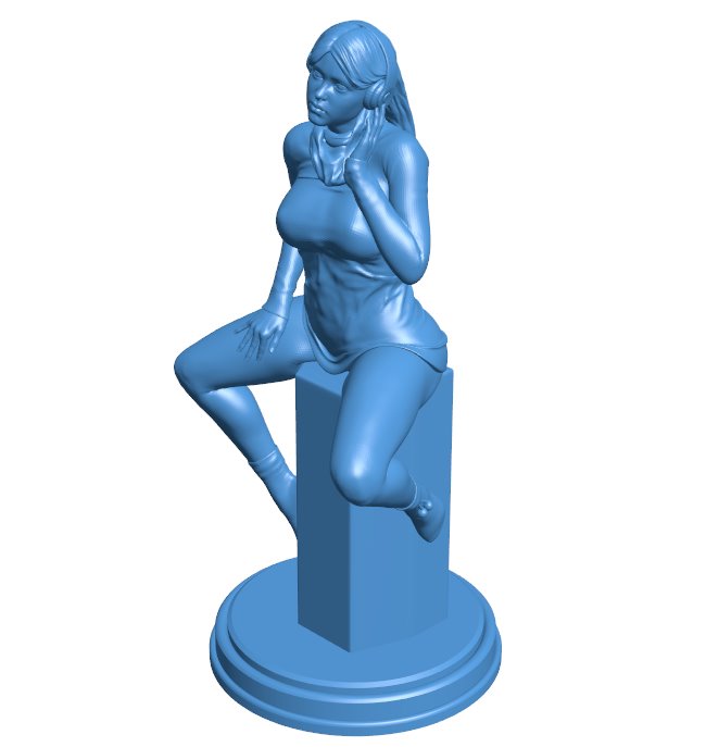 Girl playing dj music B0011531 3d model file for 3d printer