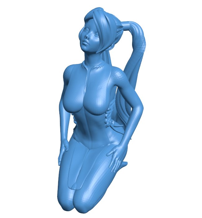 Girl with long hair B0011332 3d model file for 3d printer