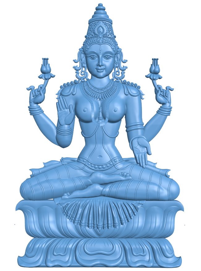 Goddess Laxmi Lakshmi T0010081 download free stl files 3d model for CNC wood carving