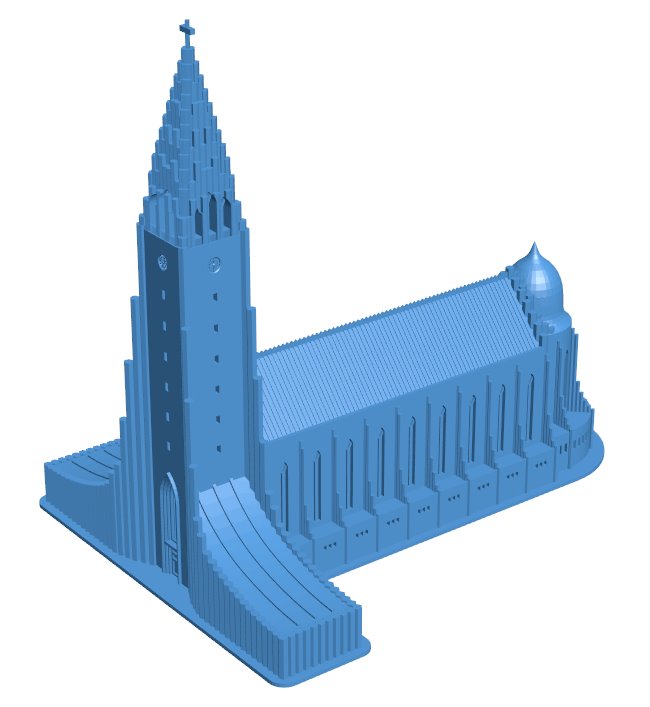 Hallgrímskirkja - Reykjavik, Iceland B0011480 3d model file for 3d printer