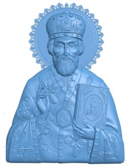 Icon of St. Nicholas the Wonderworker T0010350 download free stl files 3d model for CNC wood carving