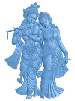 Lord Krishna and Radha T0010123 download free stl files 3d model for CNC wood carving