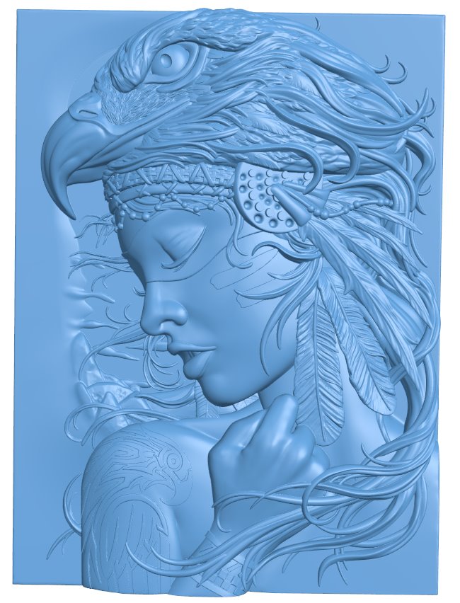 Picture of Indian woman T0010096 download free stl files 3d model for CNC wood carving