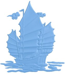 Sailboat painting T0010611 download free stl files 3d model for CNC wood carving