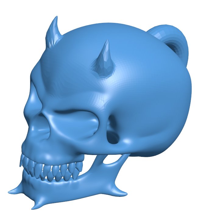 Satanic skull keychain B0011234 3d model file for 3d printer