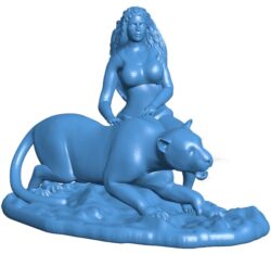 The girl and the leopard B0011498 3d model file for 3d printer