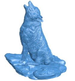 The wolf is howling B0011496 3d model file for 3d printer