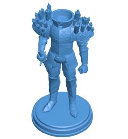 Warrior-shaped candle holder B0011529 3d model file for 3d printer