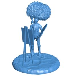 Artist painting happy little trees B0011661 3d model file for 3d printer