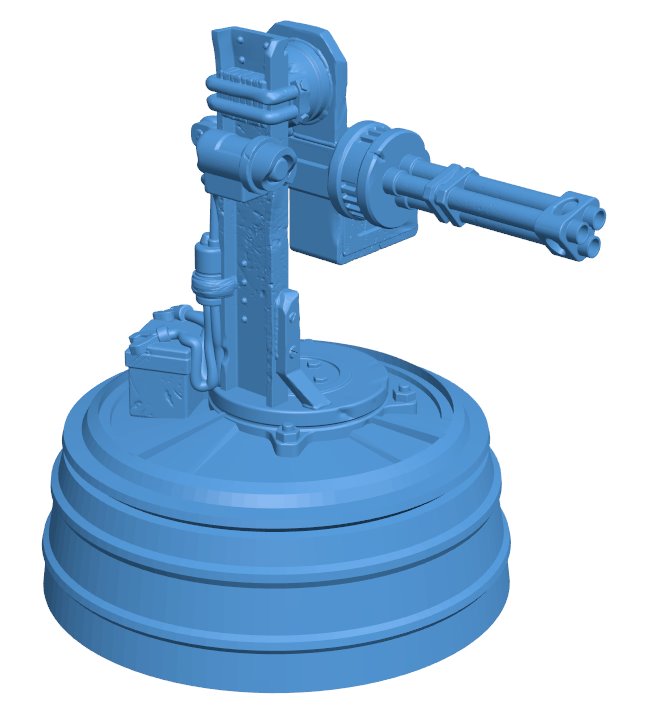 Automatic Gatling gun turret B0011822 3d model file for 3d printer